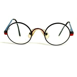 Opal Spirou Round Eyeglasses Frames Blue Black Red SPIP NRB 40 Vintage Style